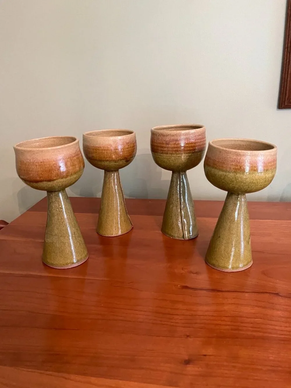 Vintage Studio Art Pottery Goblets